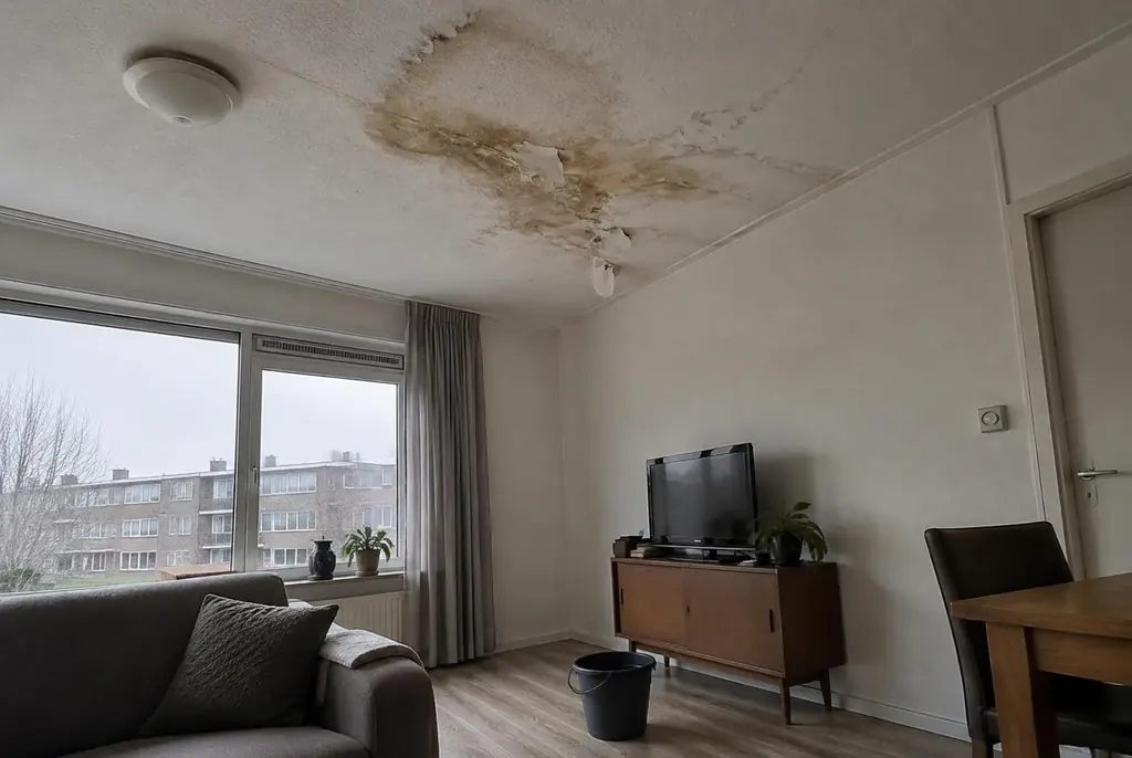 Lekdetectie Elst – vochtplek op het plafond onder een badkamer
